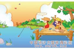 可爱的两小无猜精美AI矢量.jpg