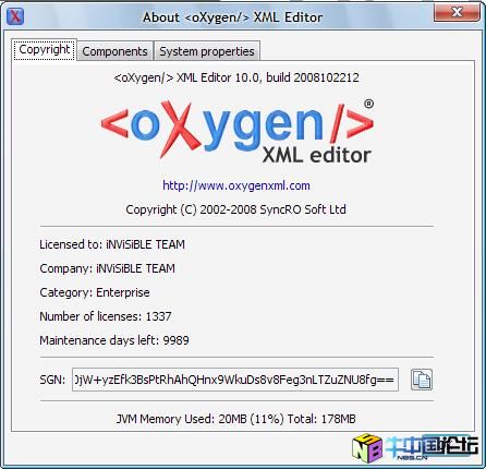 oxygen xml editor 10.0 key（for windows）文件